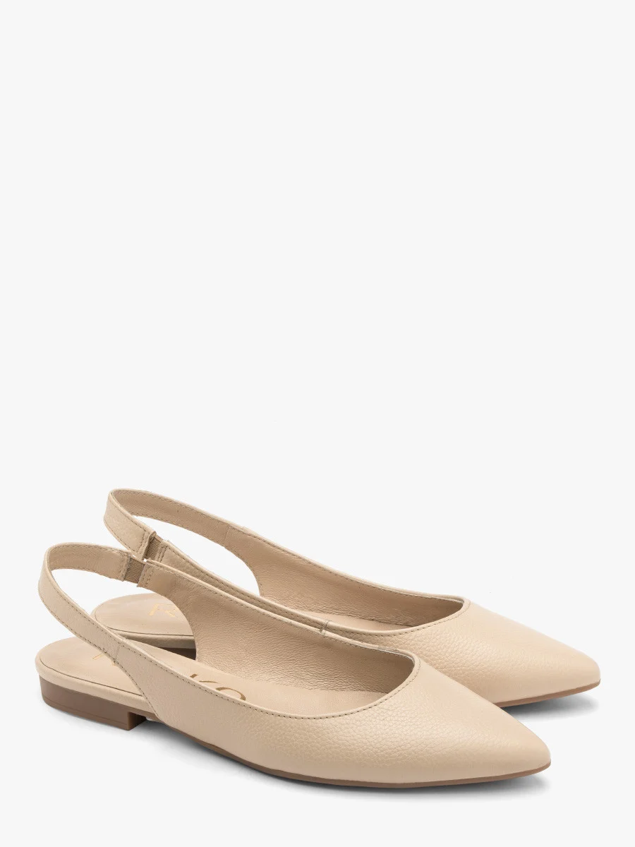 Beżowe baleriny z odkrytą piętą