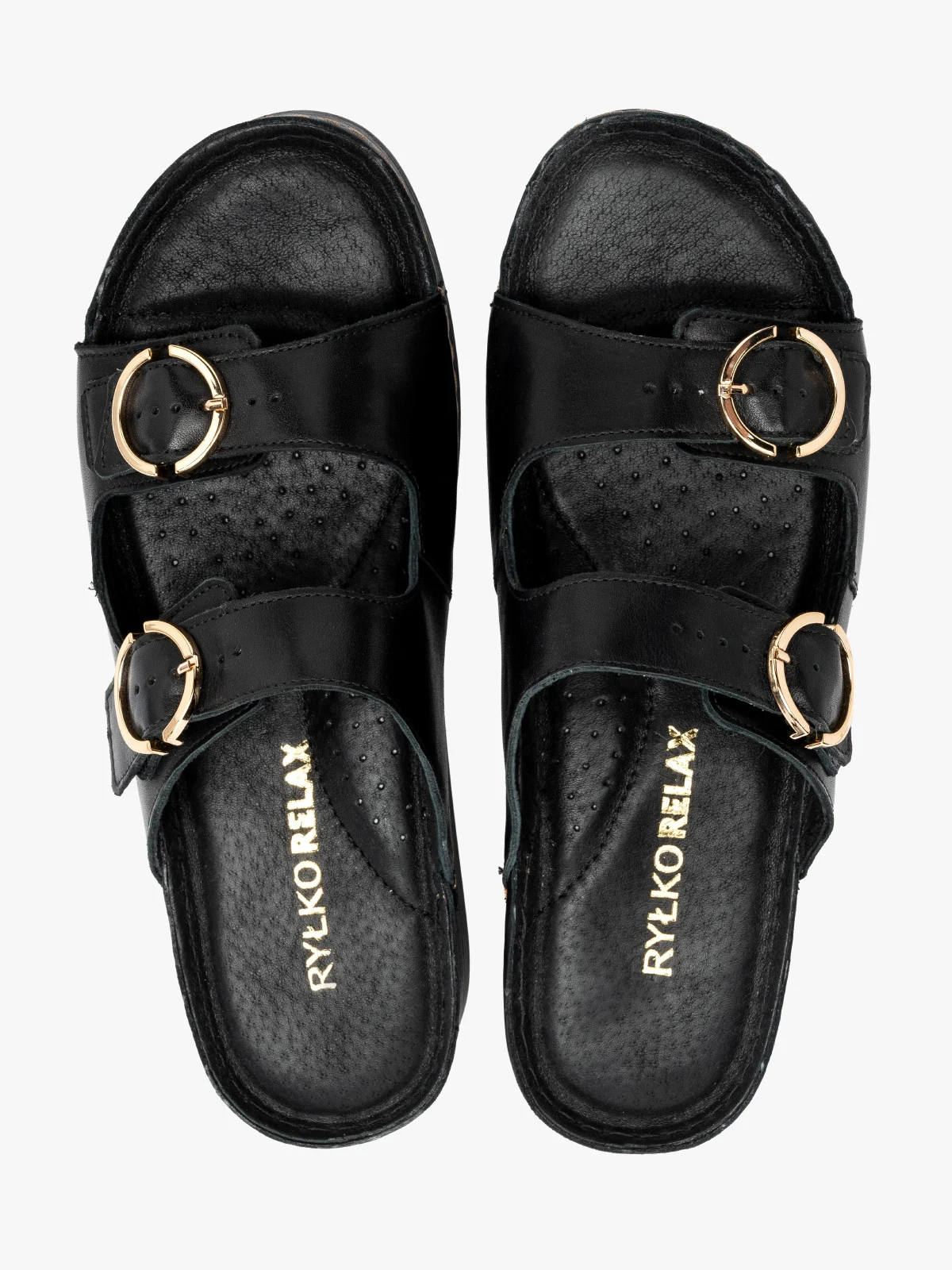 Czarne klapki na niskiej platformie