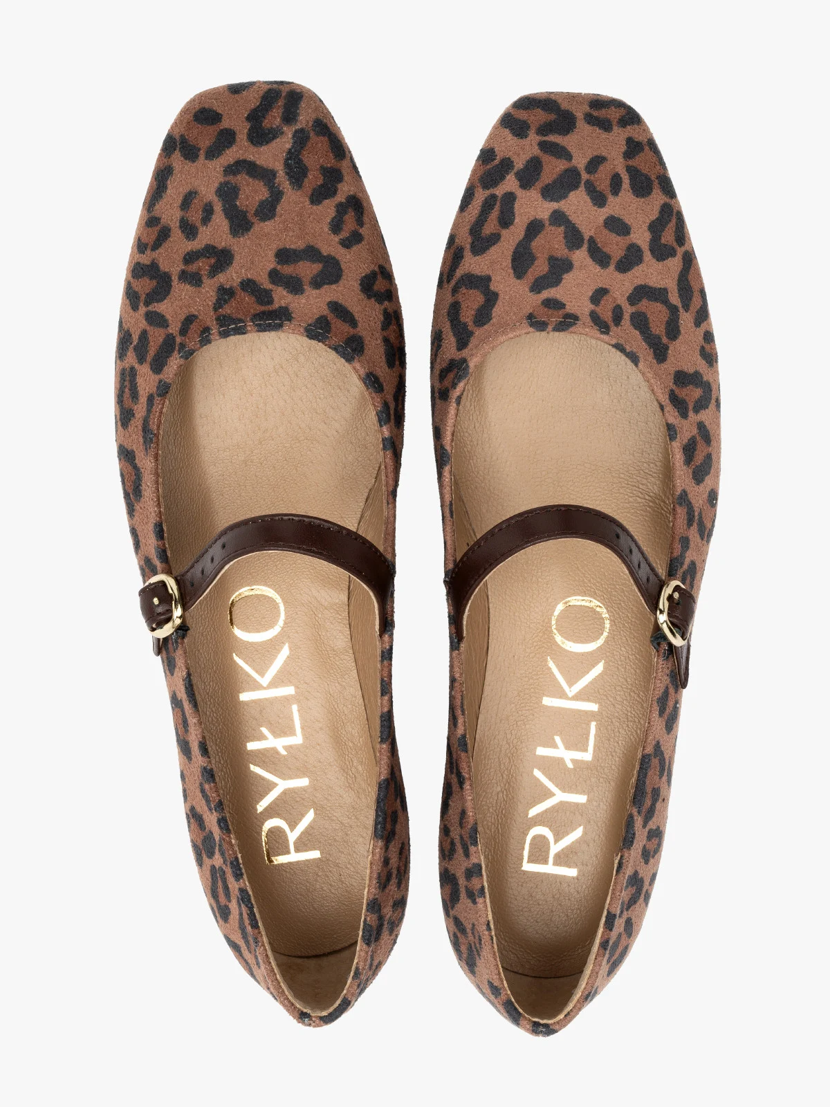 Baleriny damskie w panterkę w stylu Mary Jane