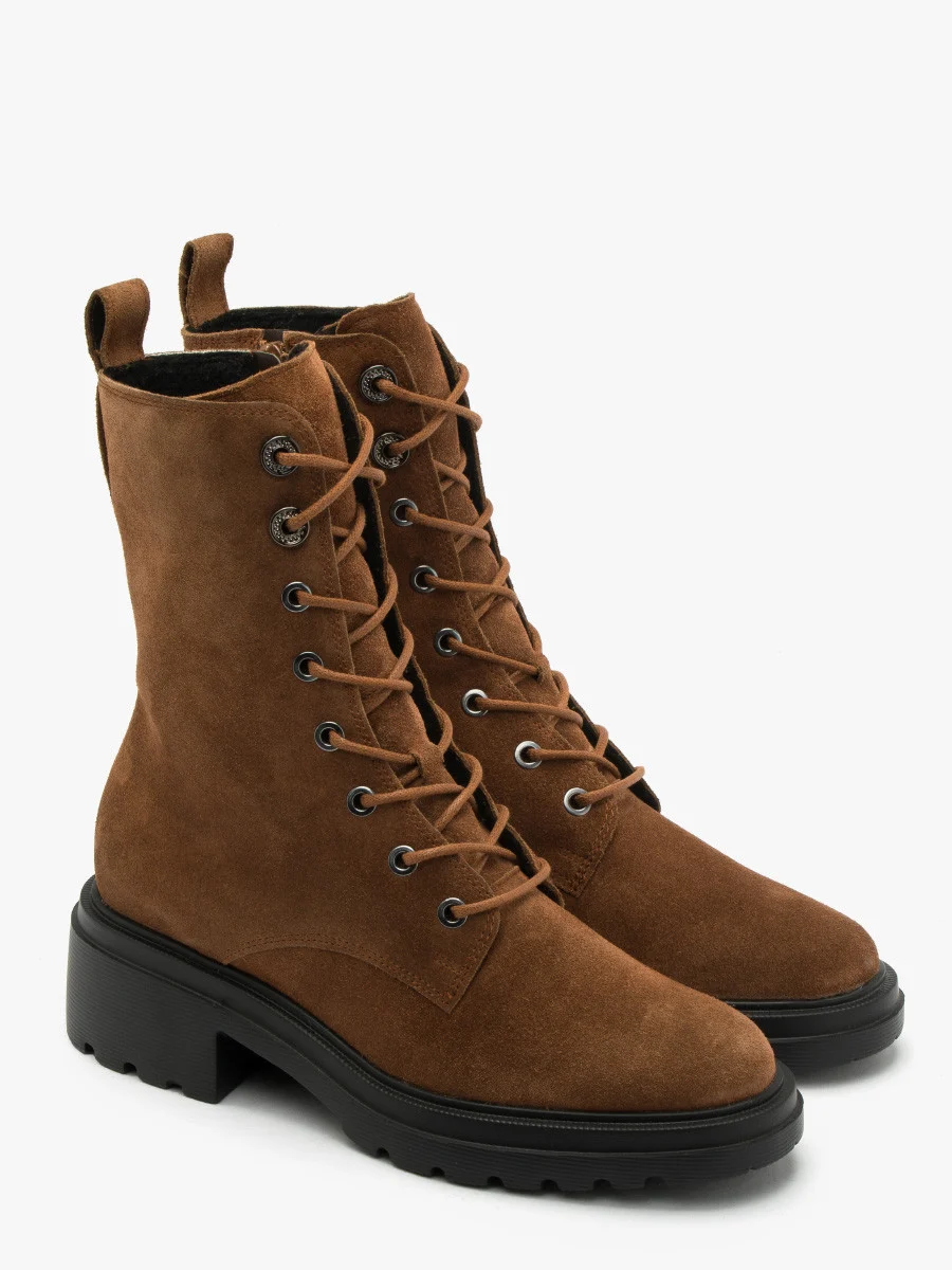 Rude trzewiki damskie na lekkiej podeszwie