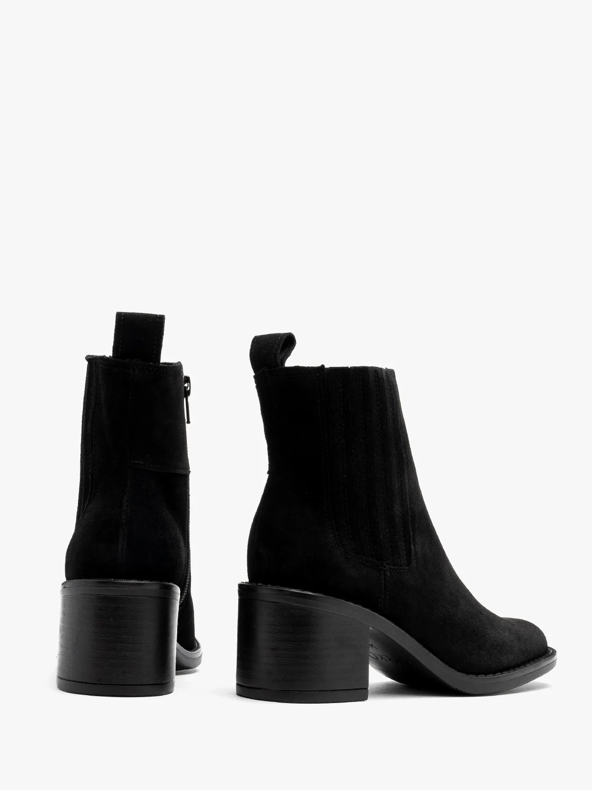 Czarne sztyblety damskie z zamkiem