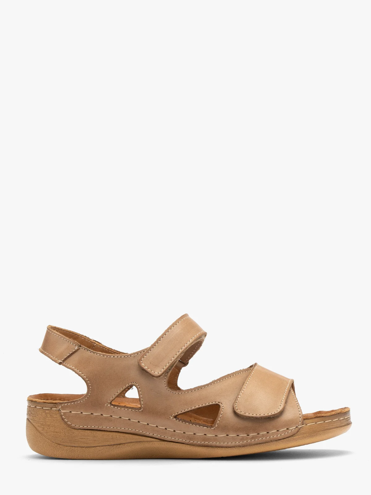 Beżowe sandały zapinane na rzepy
