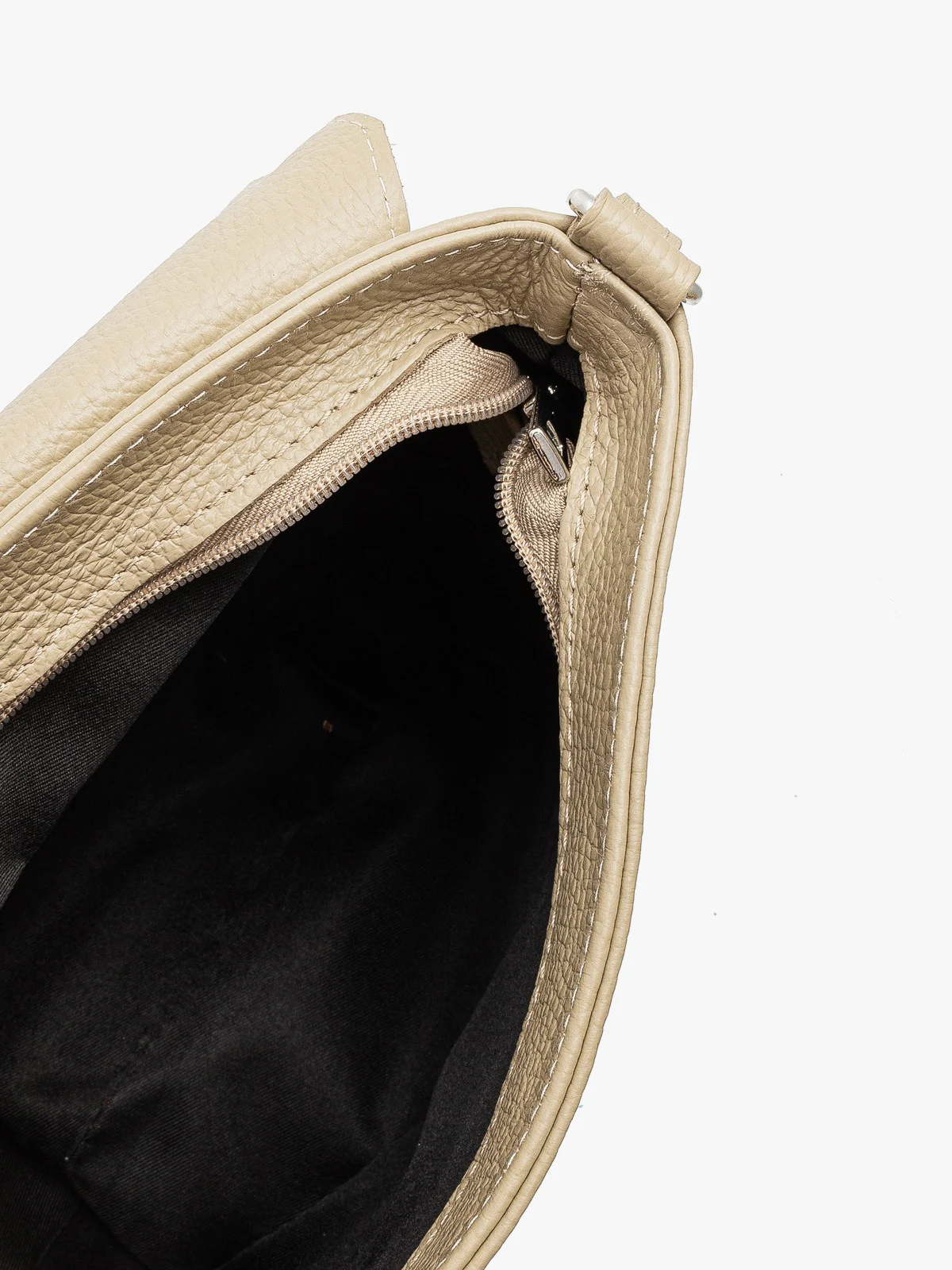 Ciemnobeżowa torebka listonoszka średniej wielkości