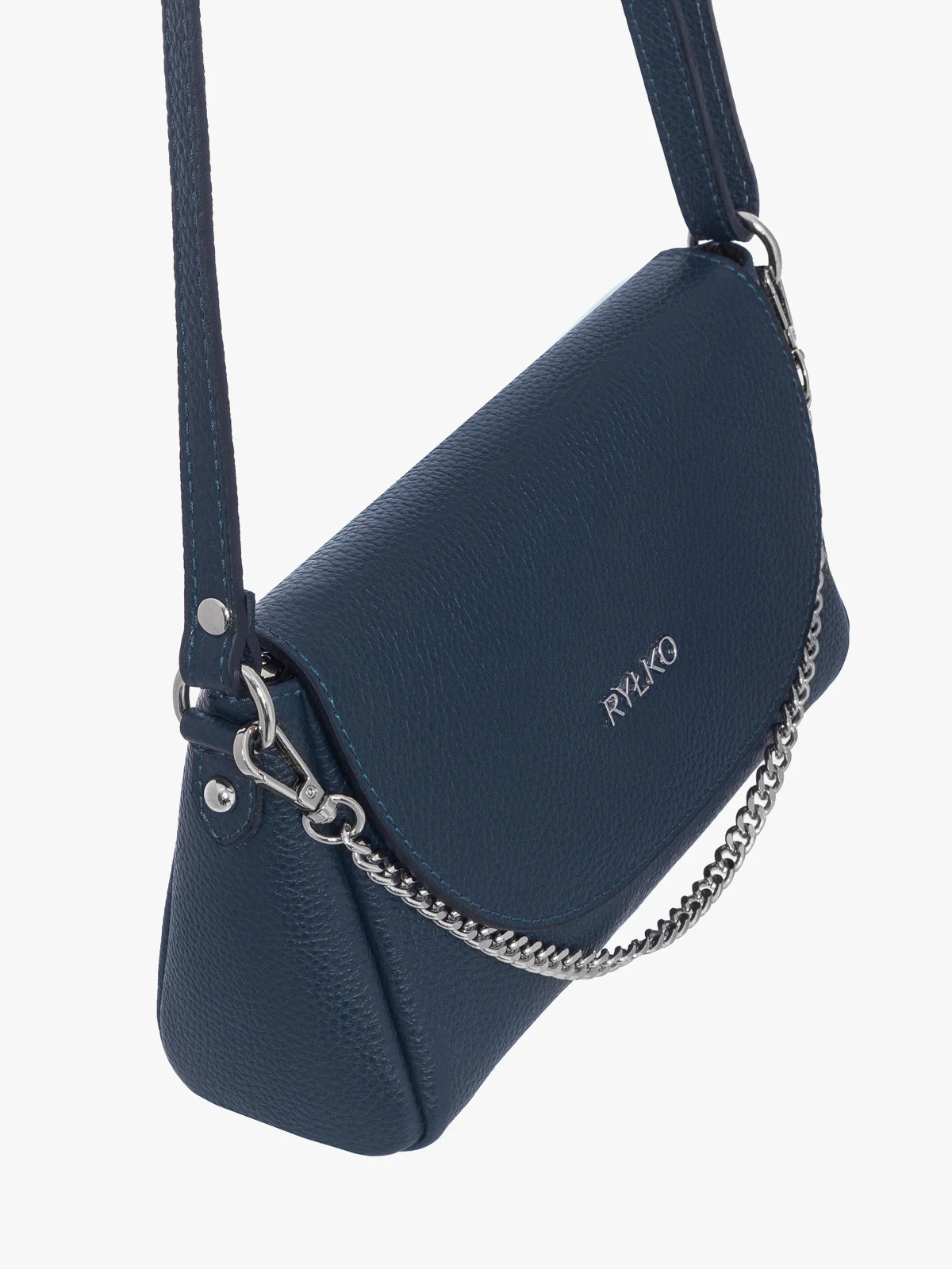 Granatowa torebka damska z łańcuszkiem
