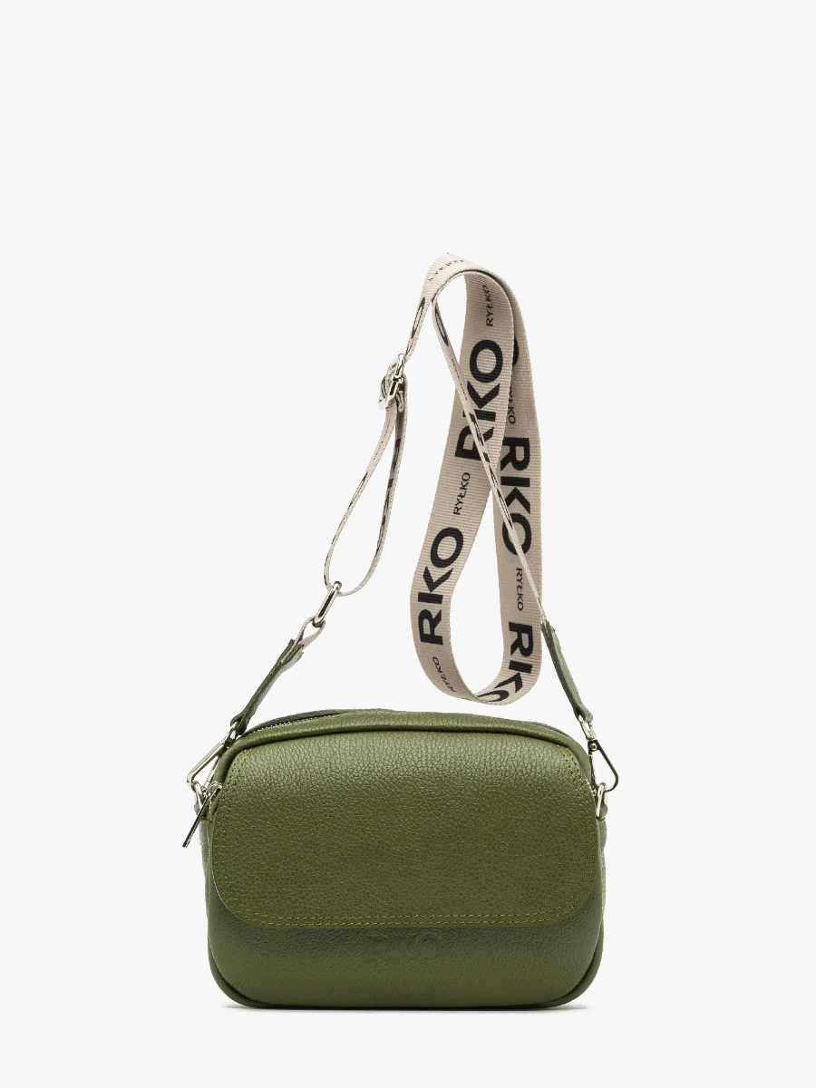 Zielona torebka z logotypem na pasku