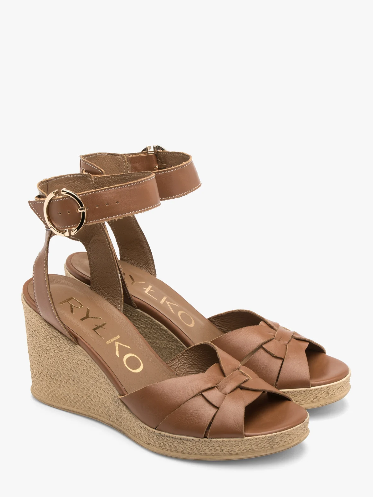 Brązowe sandały na wysokiej platformie