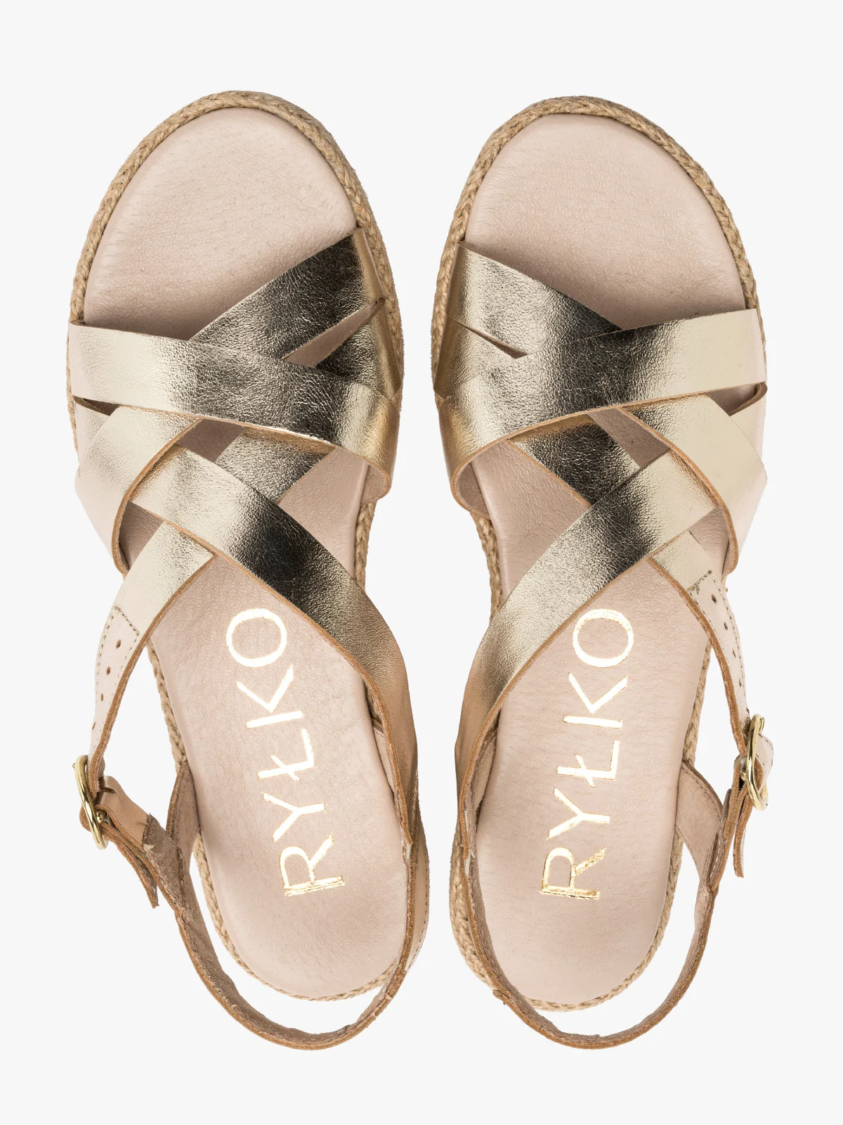 Platynowe sandały na ozdobnym spodzie