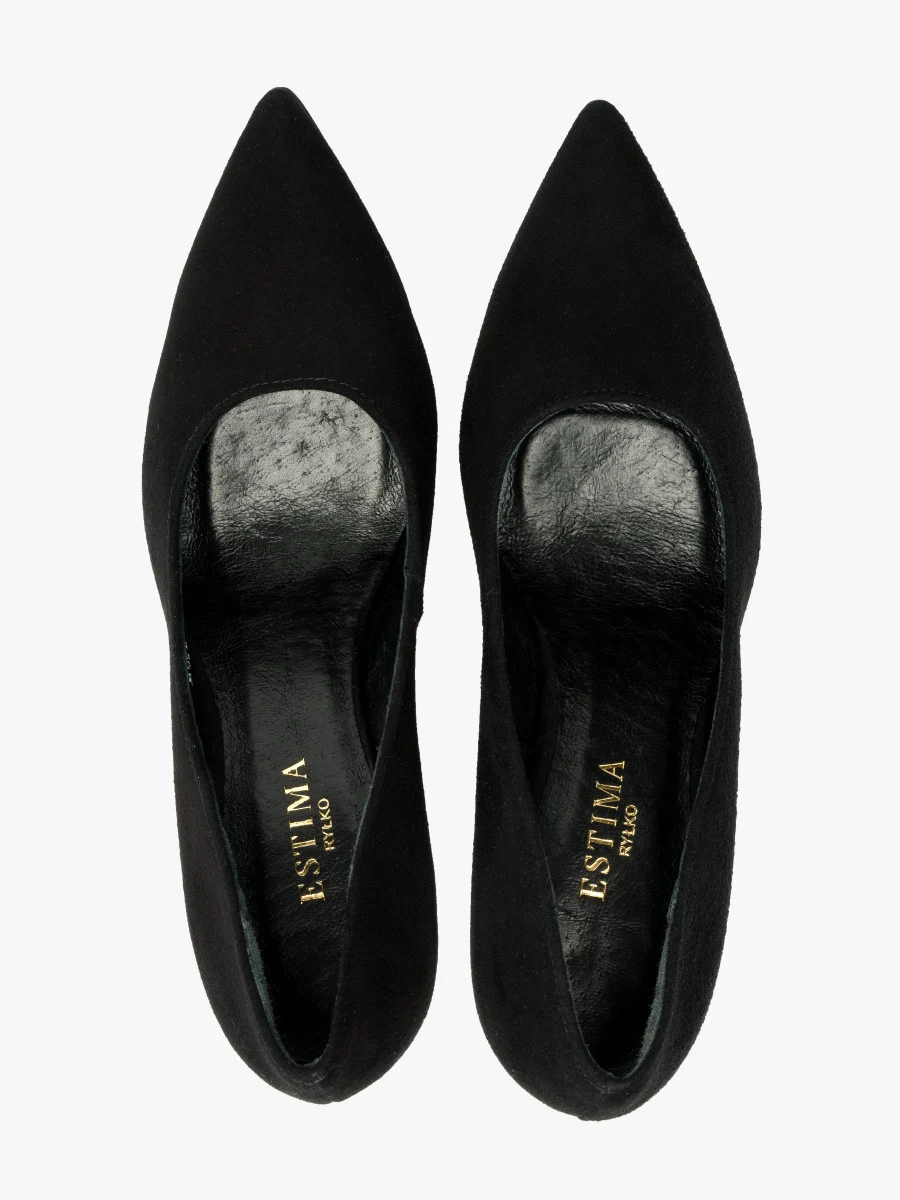 Czarne czółenka na wysokim obcasie