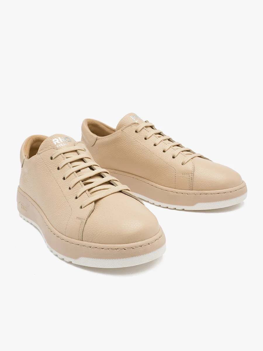 Beżowe półbuty sportowe na dwukolorowym spodzie