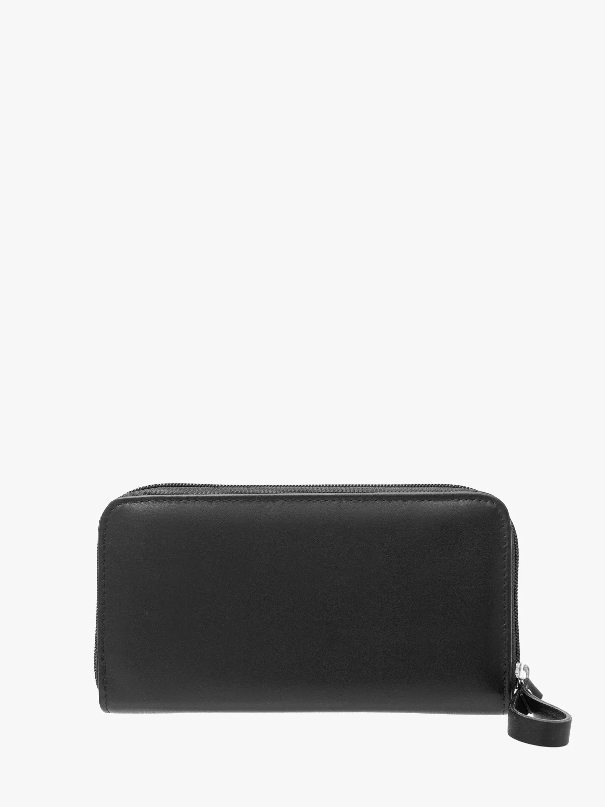 Czarny portfel damski ze srebrnymi detalami