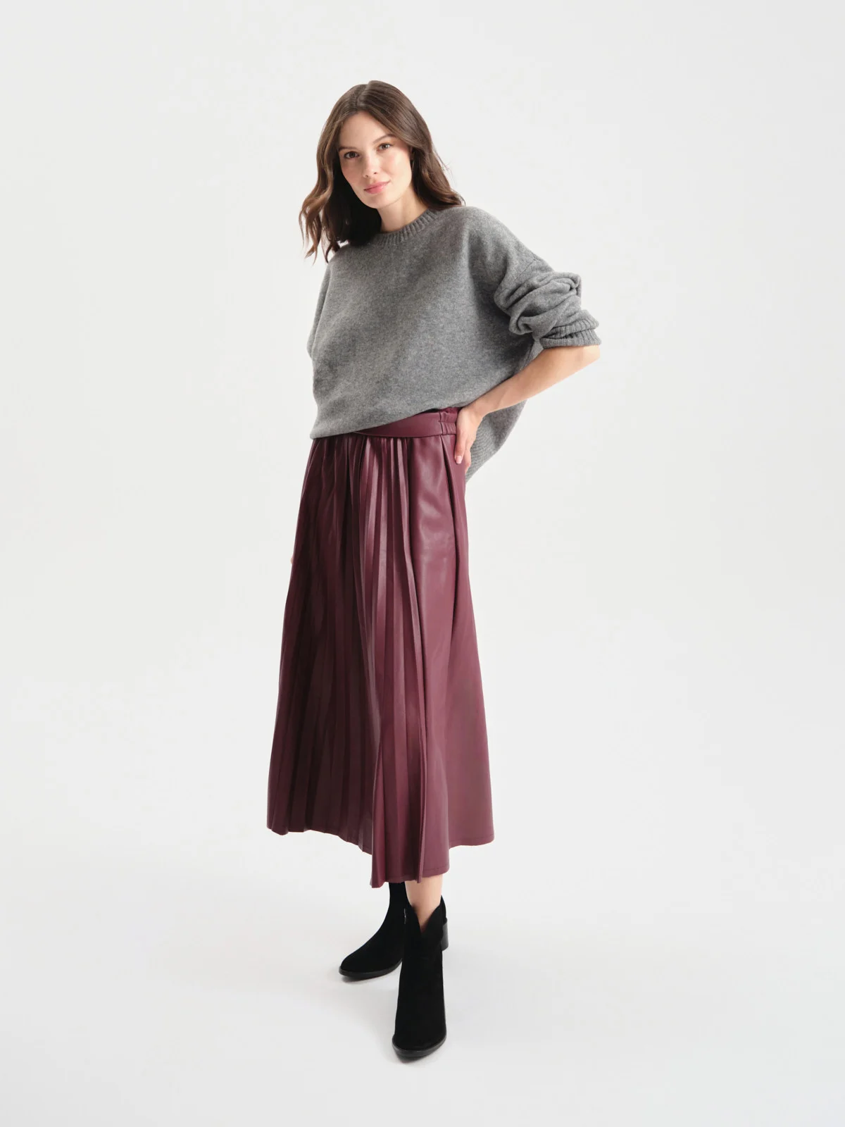 Czarne, welurowe botki damskie