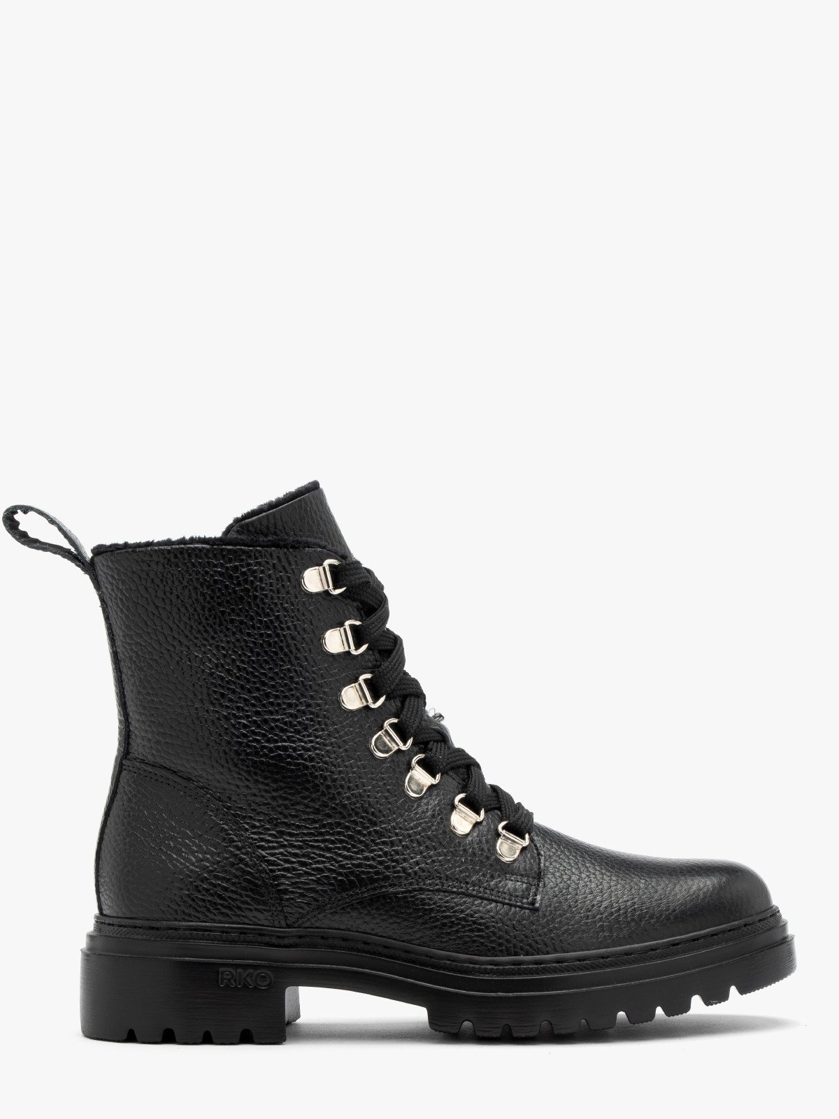 Czarne trzewiki damskie z ozdobnymi hakami