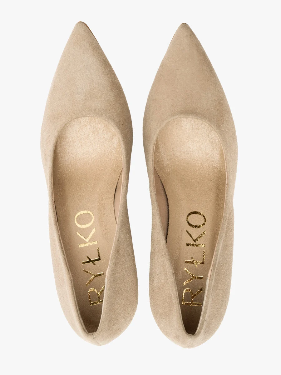 Beżowe czółenka na słupku