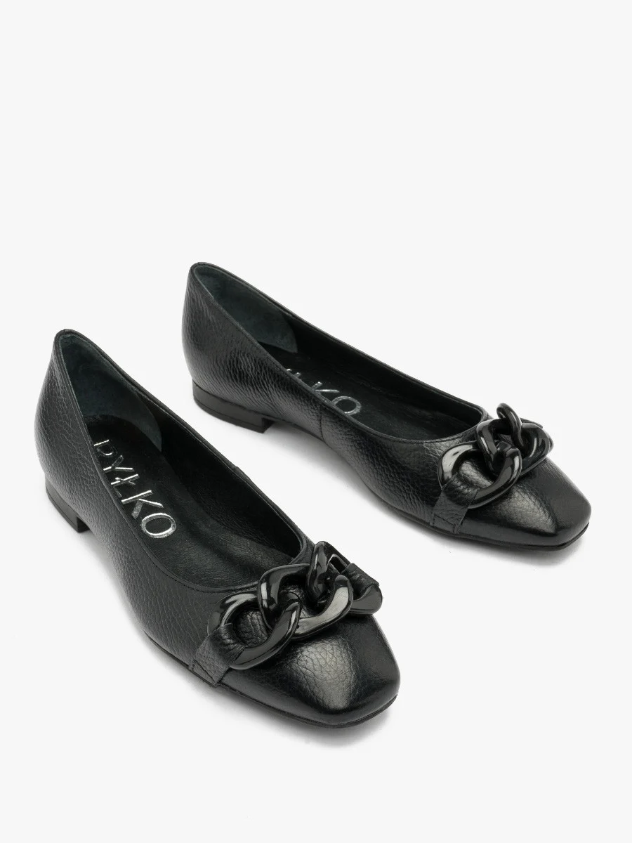 CZARNE BALERINY Z OZDOBĄ