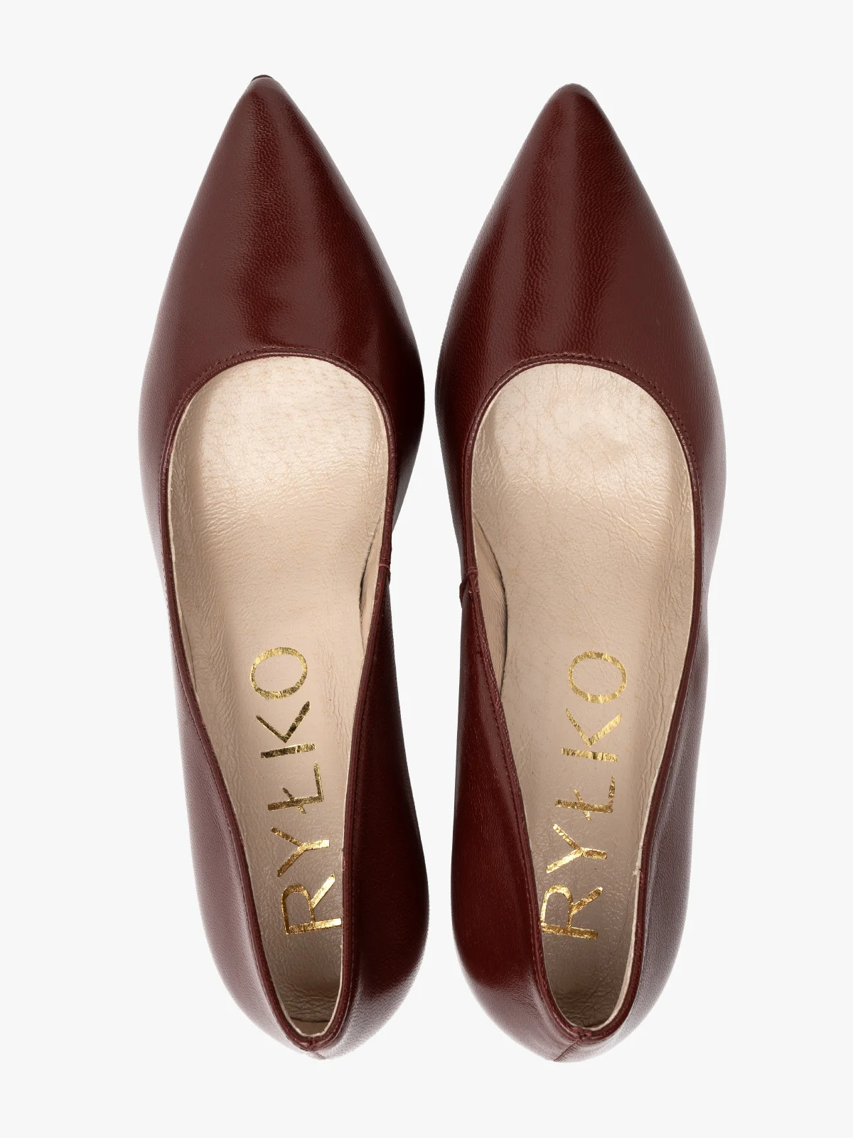 Bordowe czółenka damskie na słupku