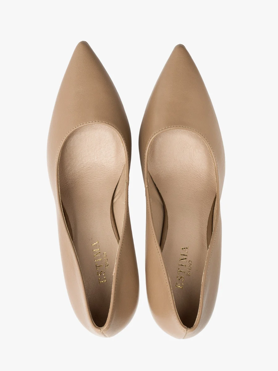 Beżowe czółenka na wysokim obcasie