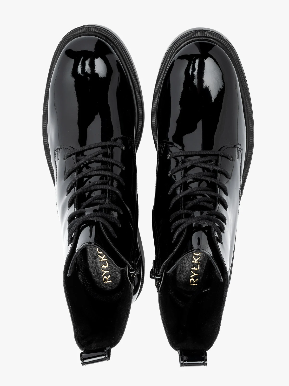 Lakierowane trzewiki damskie na lekkim spodzie