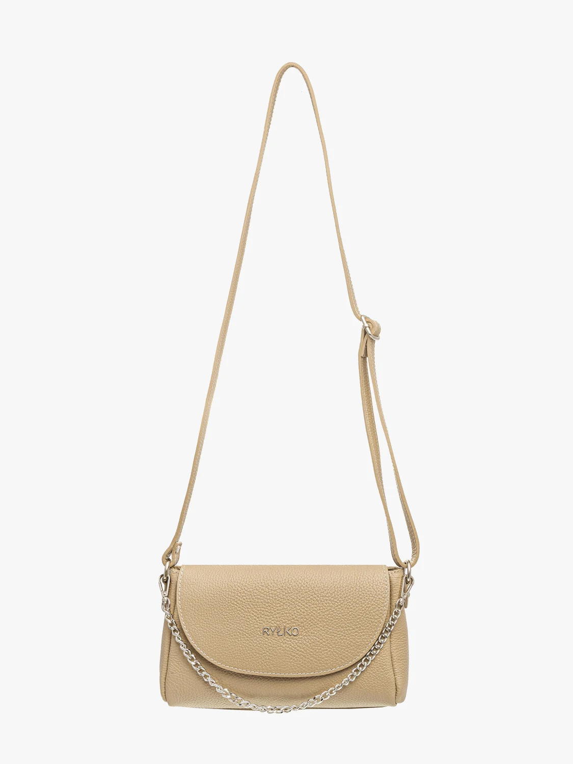 Ciemnobeżowa torebka z łańcuszkiem