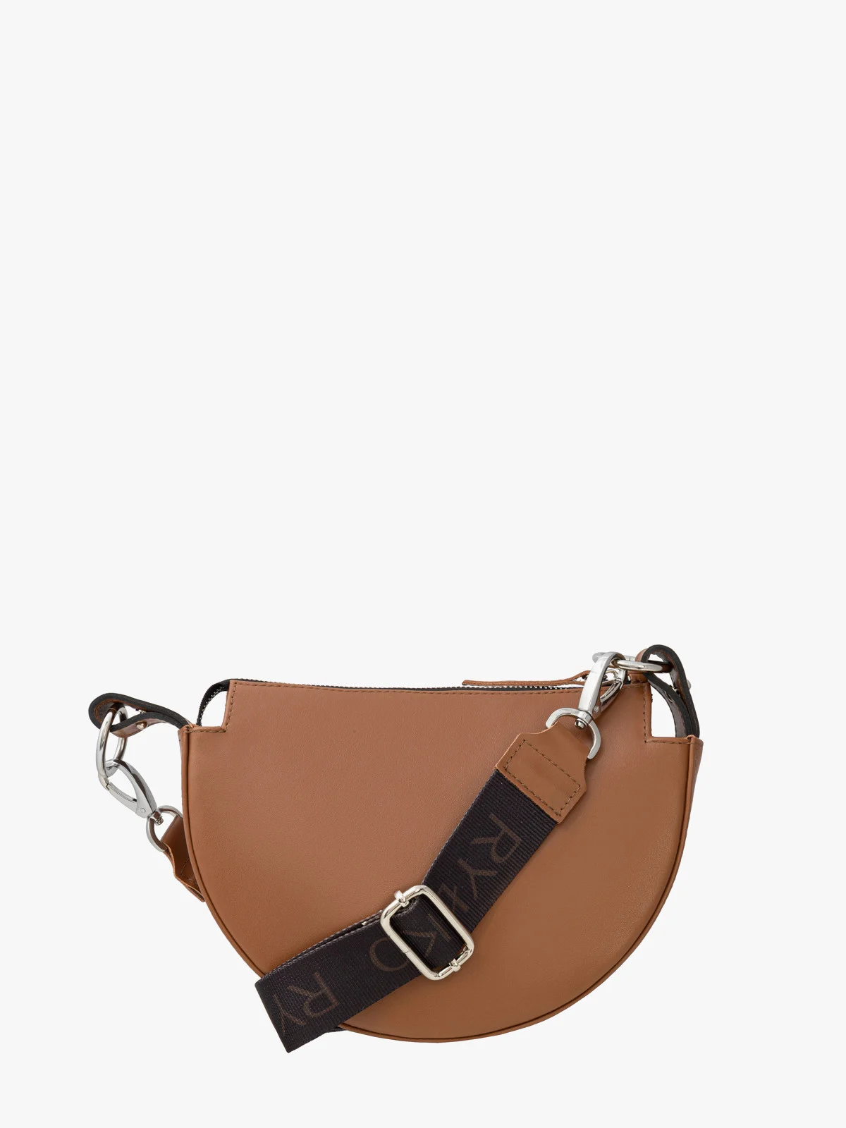 Mała ruda torebka na pasku z taśmy