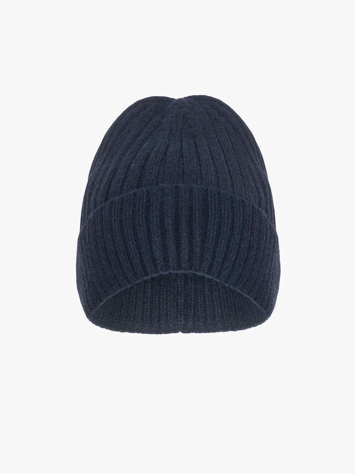 Granatowa czapka oraz szalik wykonane z tkaniny z domieszką wełny