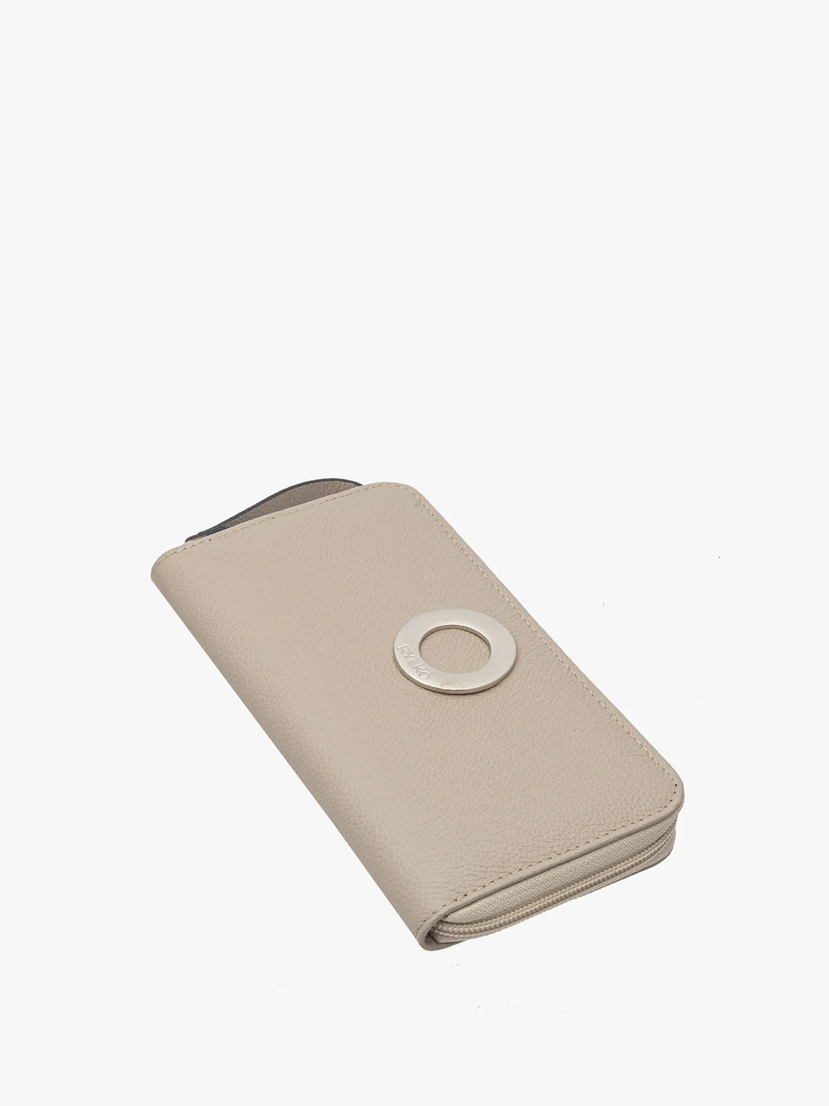 Beżowy portfel damski na zamek