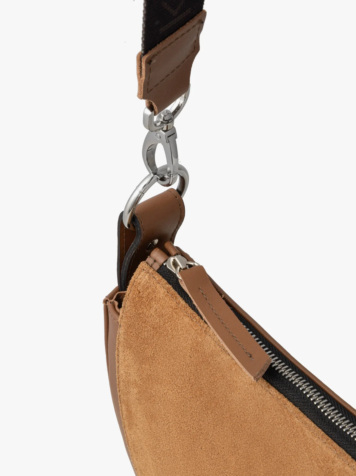 Mała ruda torebka na pasku z taśmy