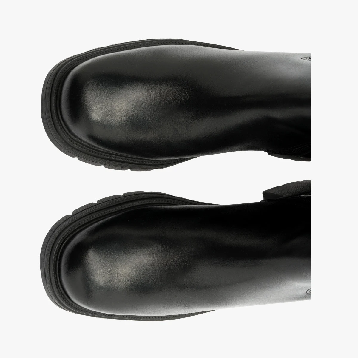 Czarne kozaki z elastyczną gumą