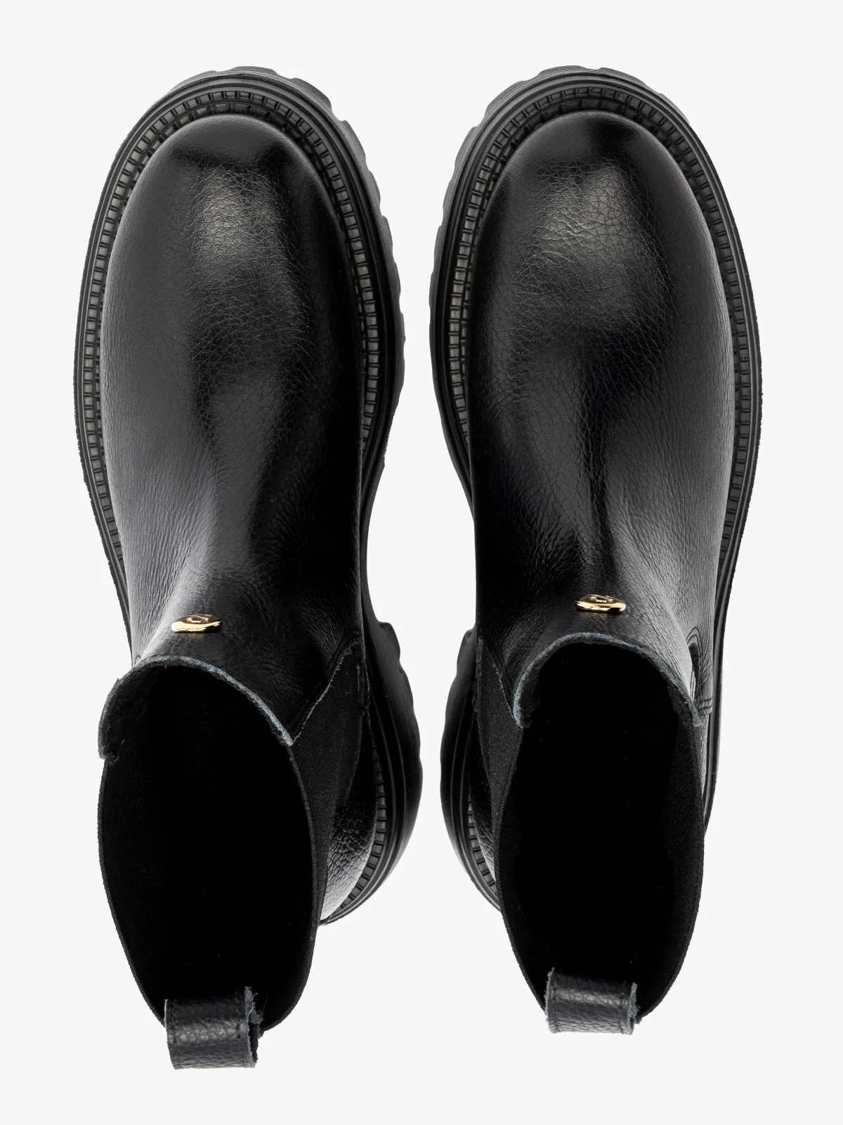 Czarne sztyblety damskie na grubej podeszwie