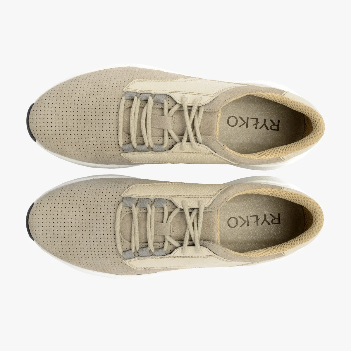 Beżowe, sportowe półbuty męskie