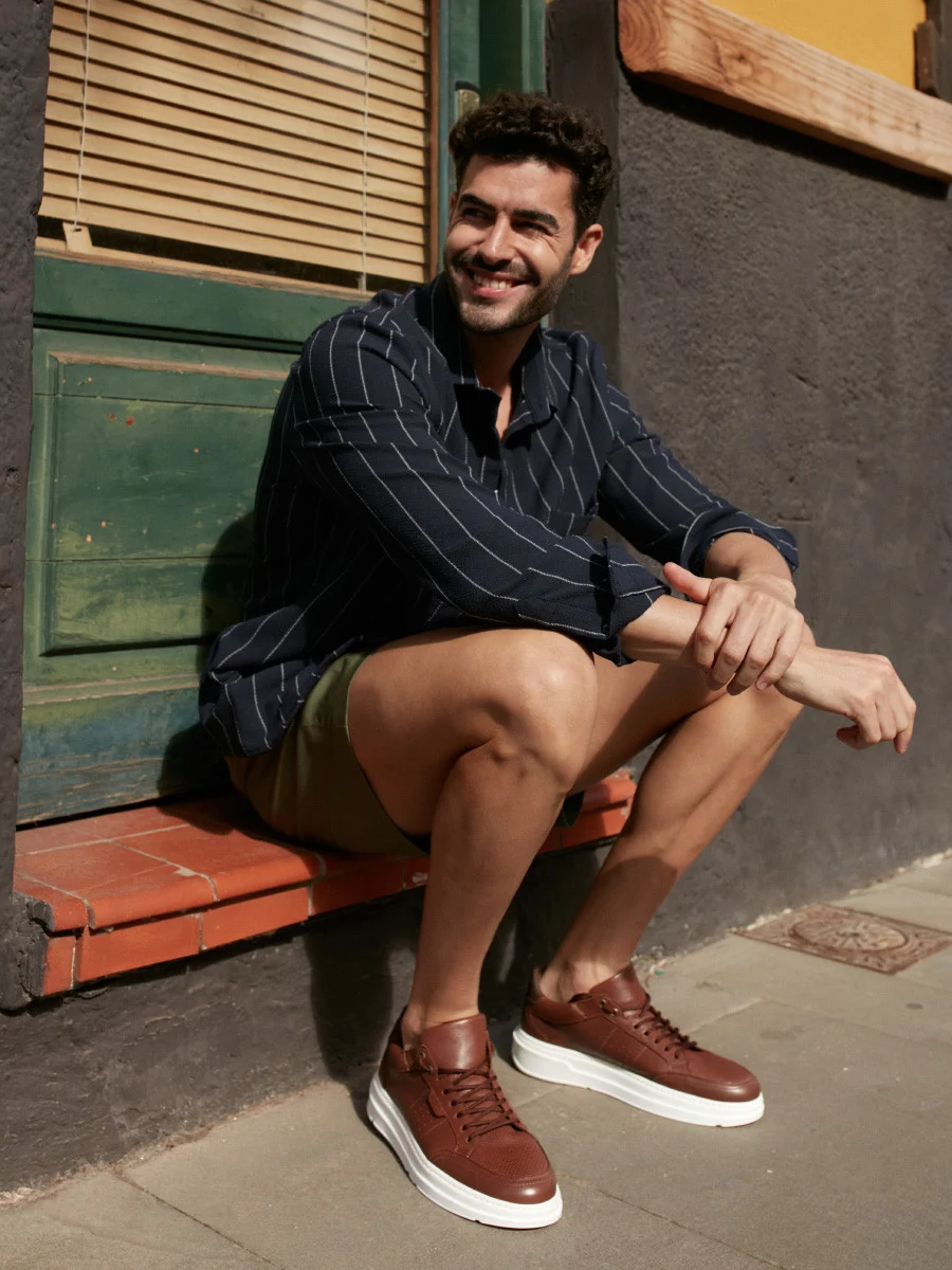 Brązowe półbuty sportowe