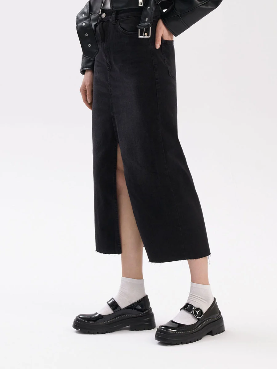 Czarne czółenka na masywnym spodzie