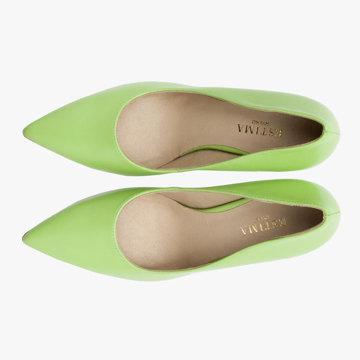 Zielone czółenka na wysokim obcasie