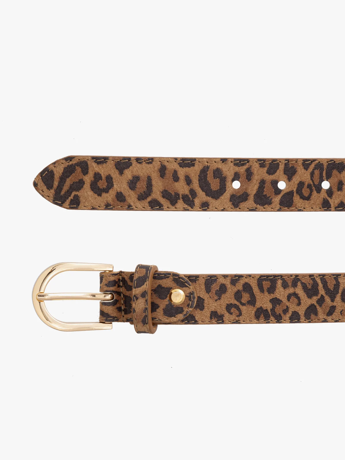 Skórzany pasek damski w panterkę