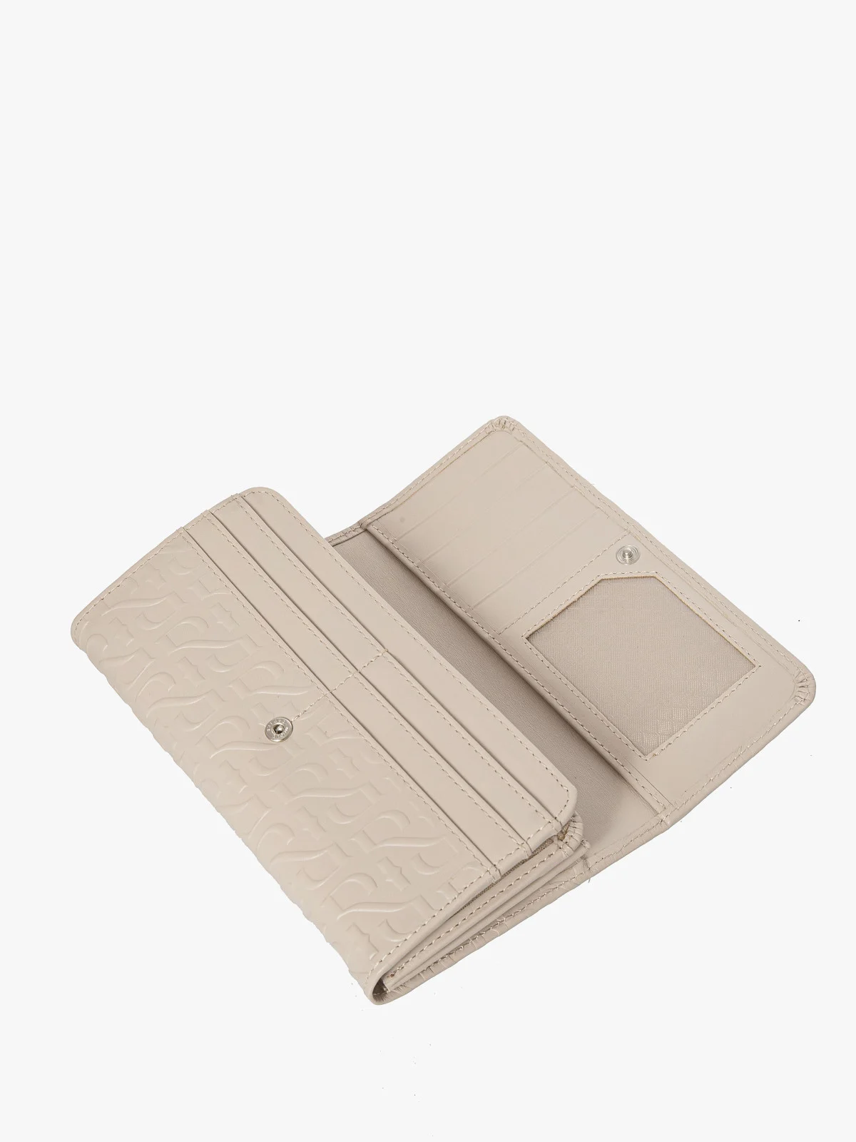 Wytłaczany beżowy portfel damski