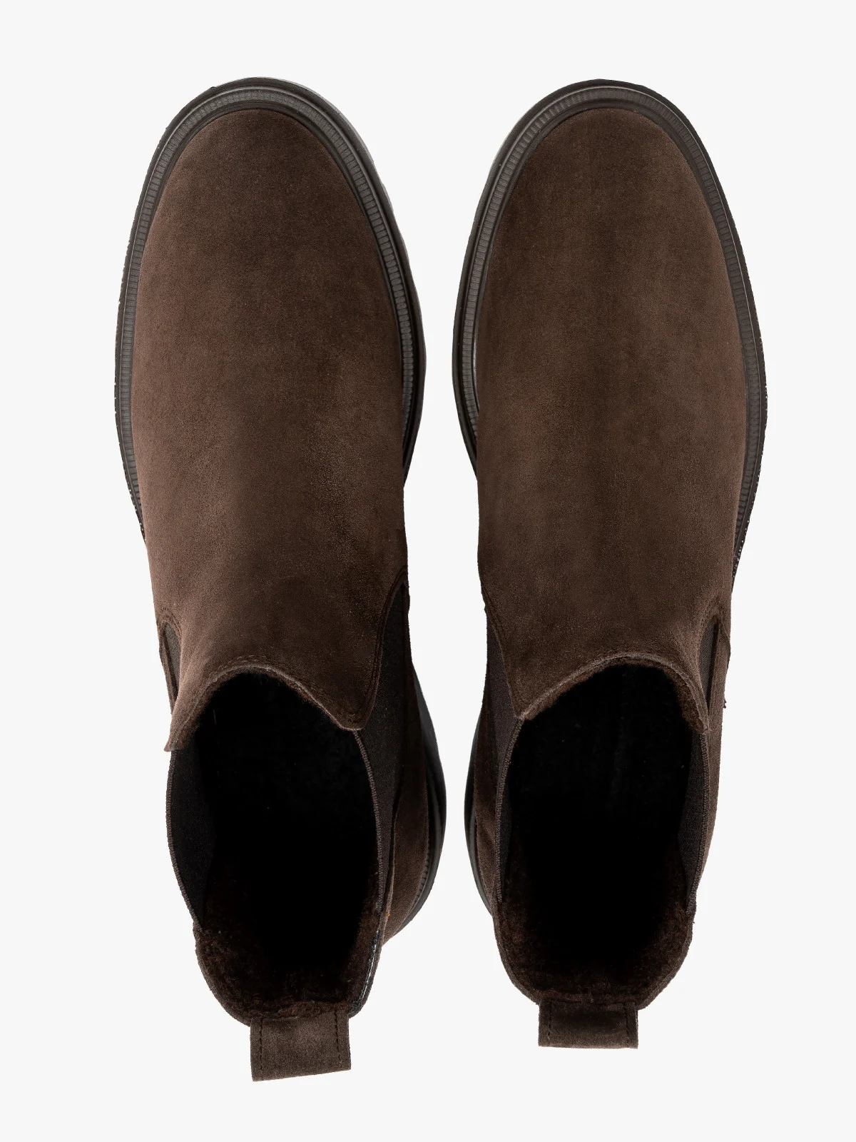 Brązowe, welurowe sztyblety damskie