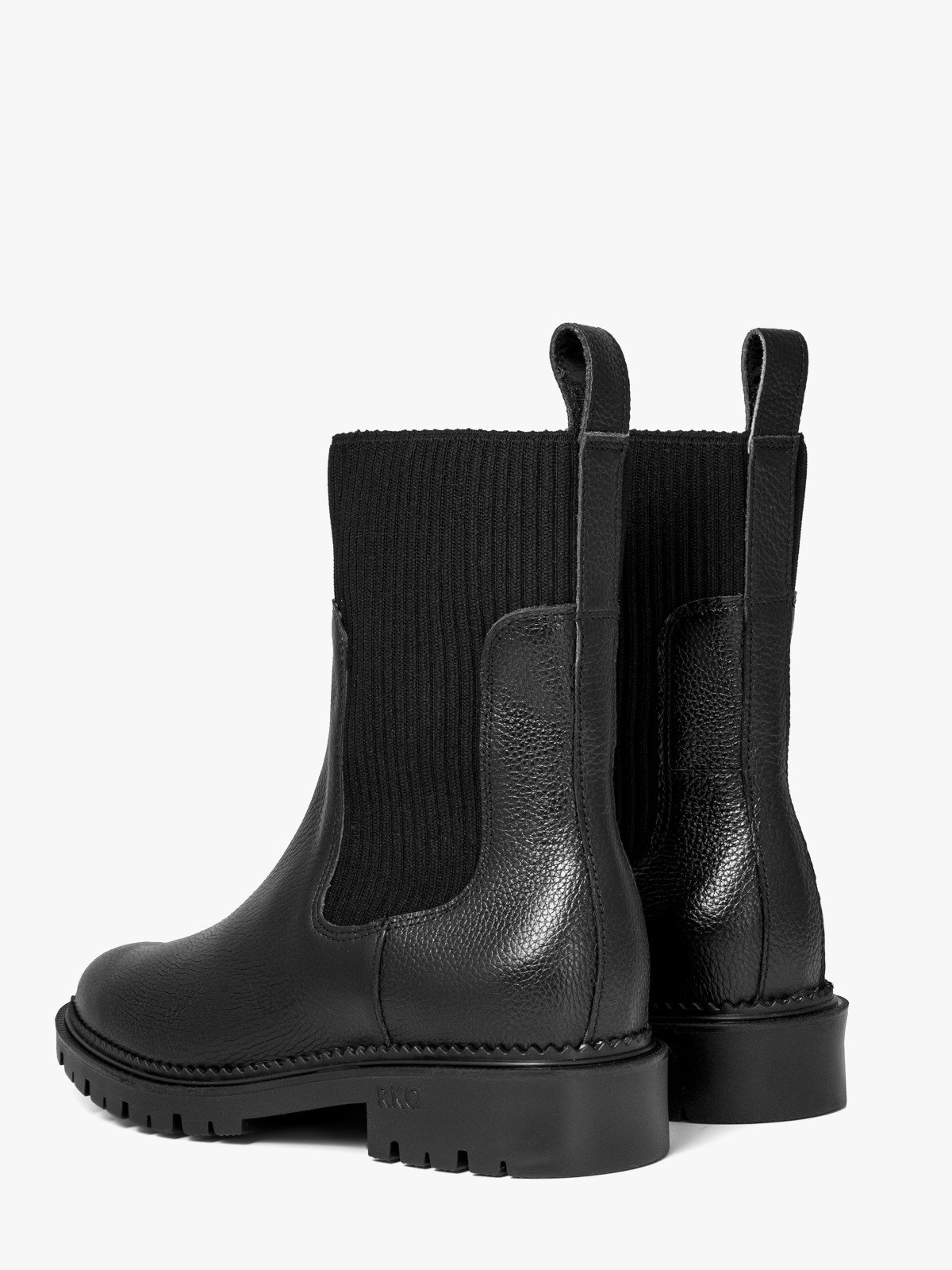 Czarne sztyblety damskie z elastyczną tkaniną