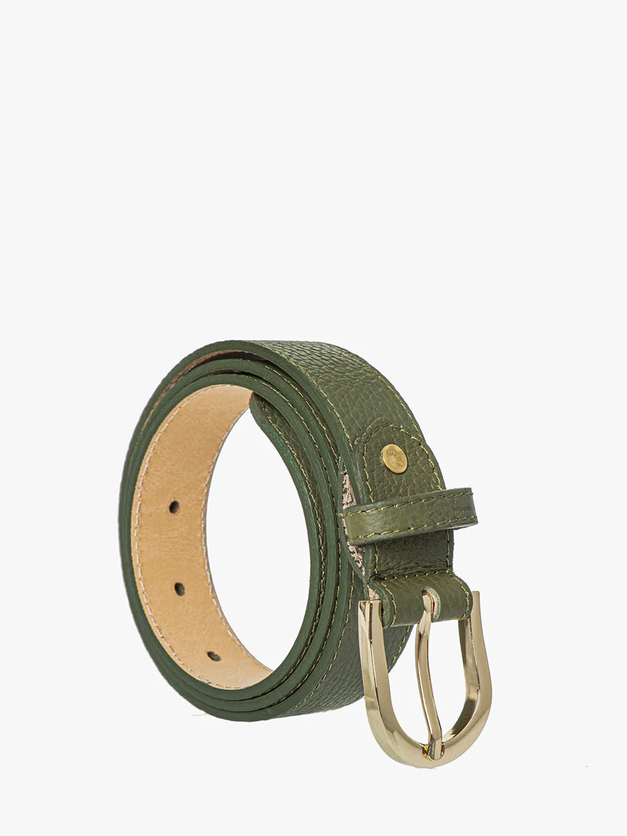 Oliwkowy pasek damski