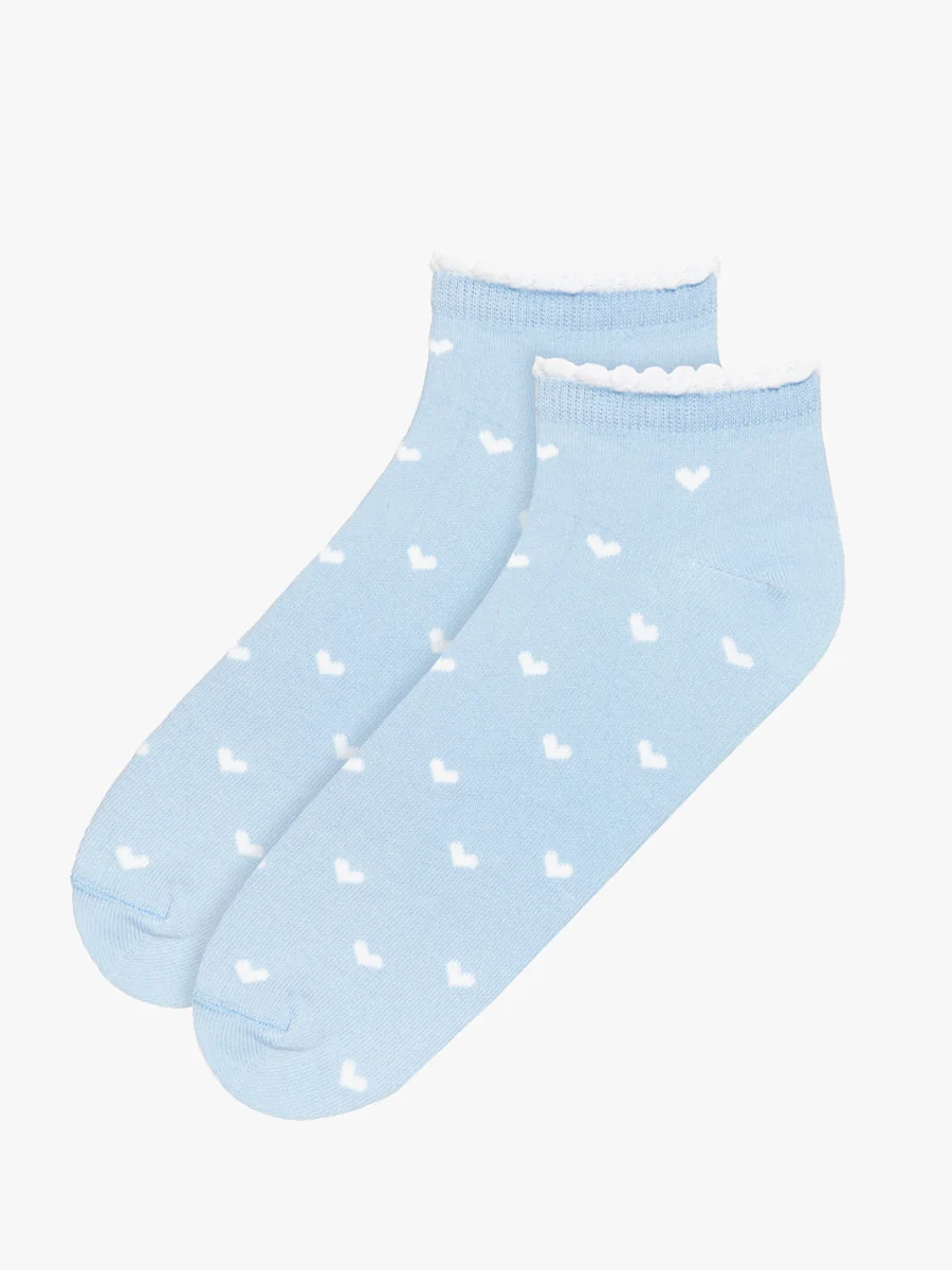 Niebieskie, bawełniane skarpety w serduszka