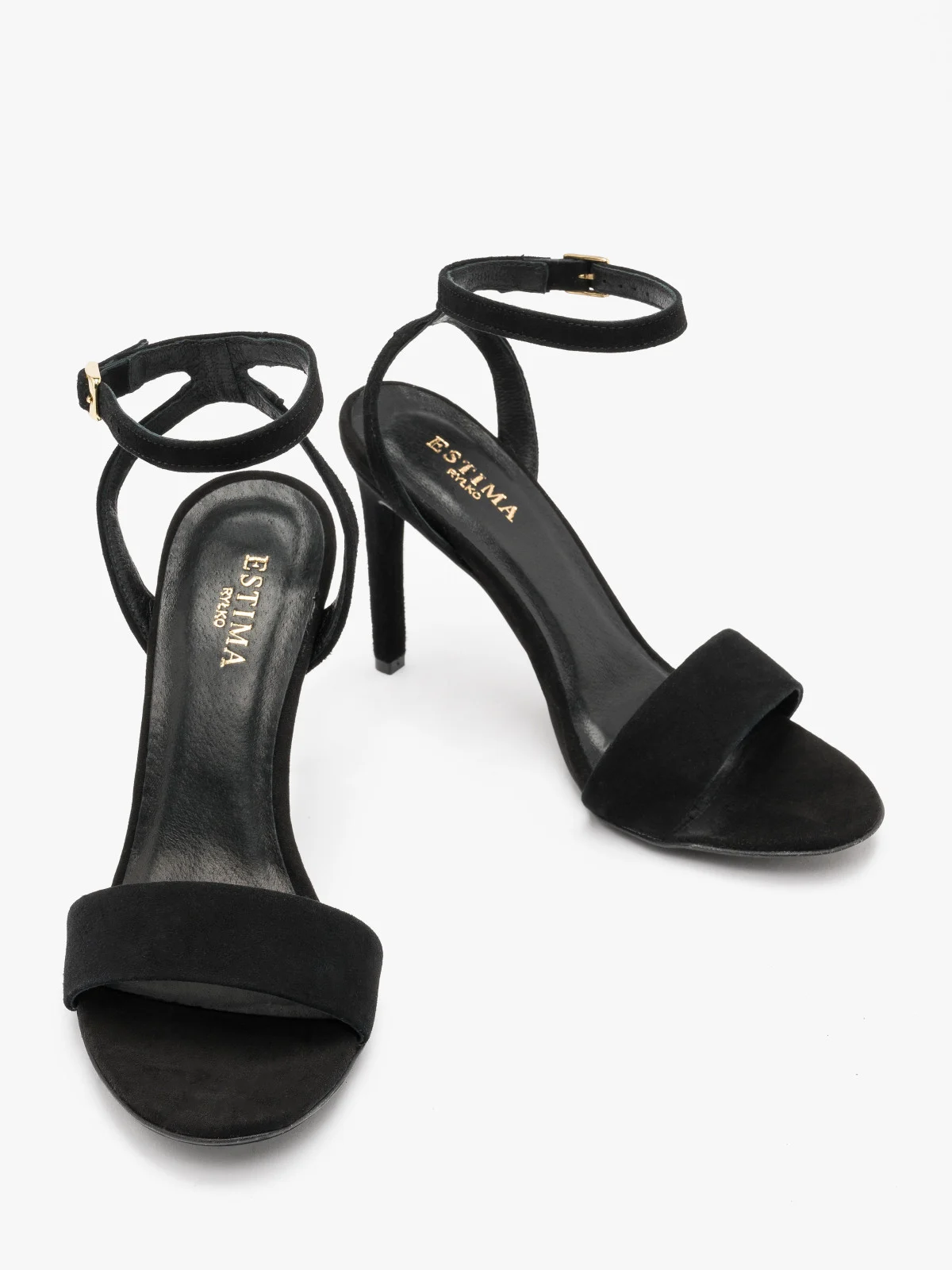 Czarne sandały na wysokiej szpilce