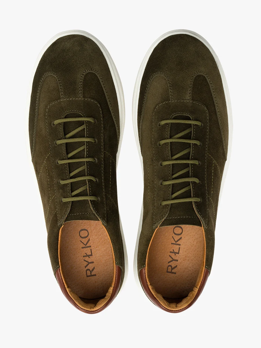 Oliwkowe półbuty męskie