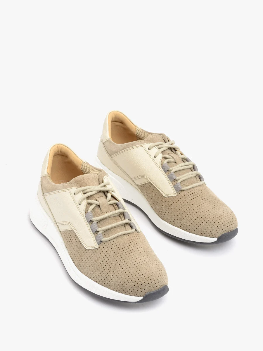 Beżowe, sportowe półbuty męskie