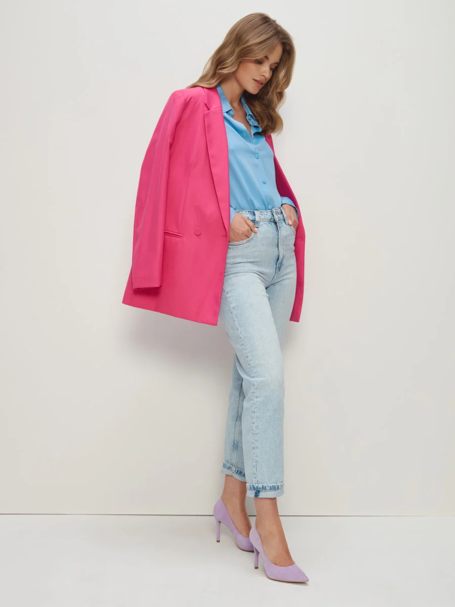 Liliowe czółenka na wysokiej szpilce