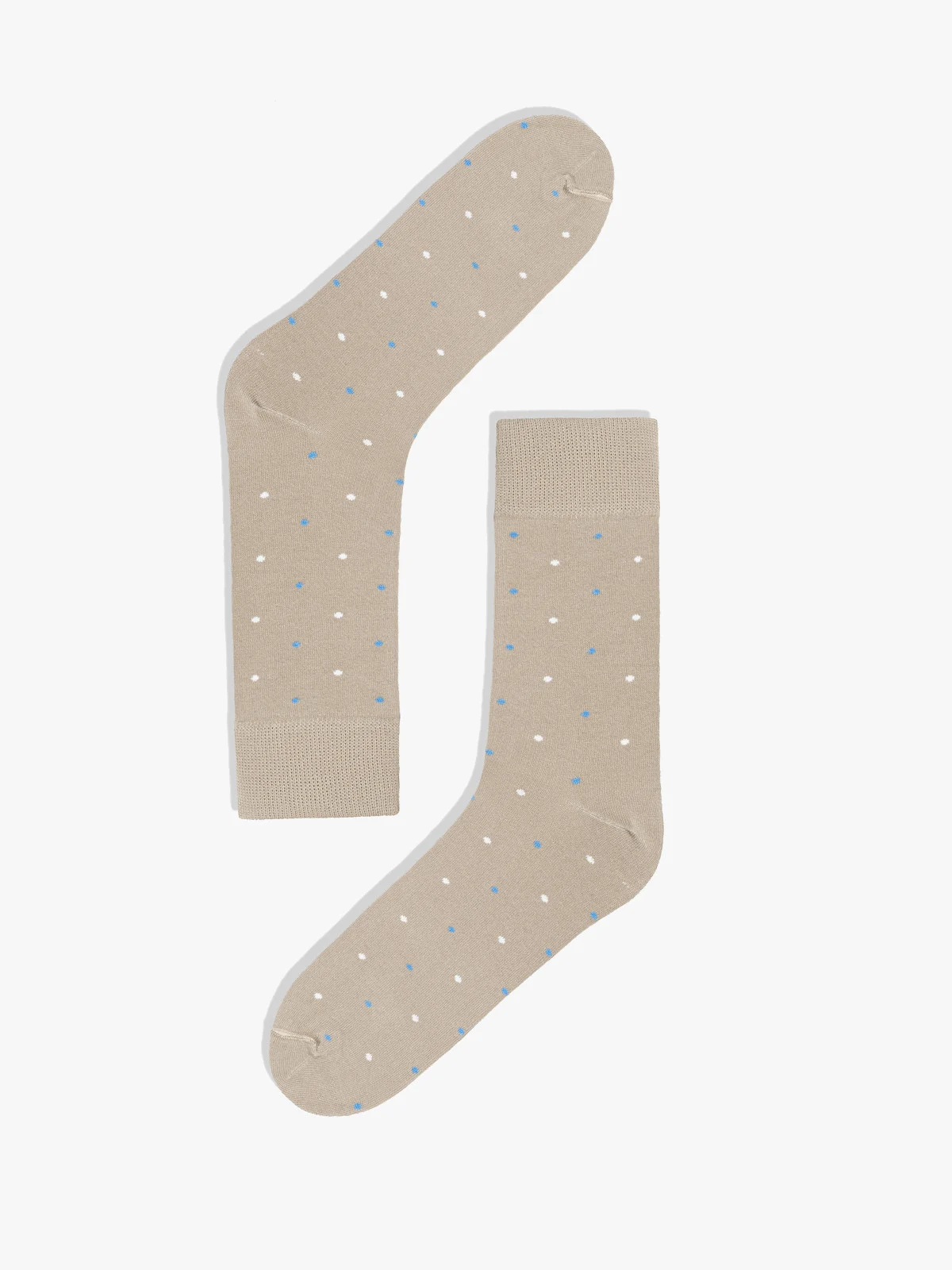 Beżowe skarpety męskie w kropki