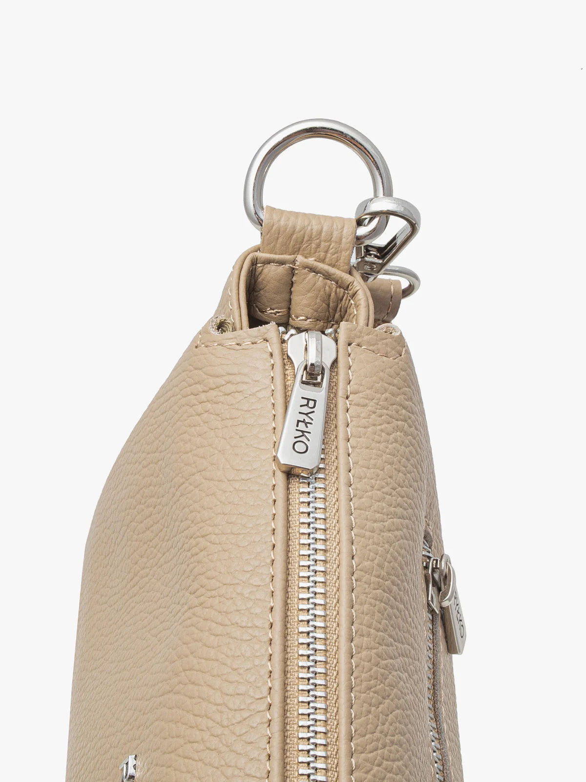 Ciemnobeżowa torebka z regulowanym paskiem