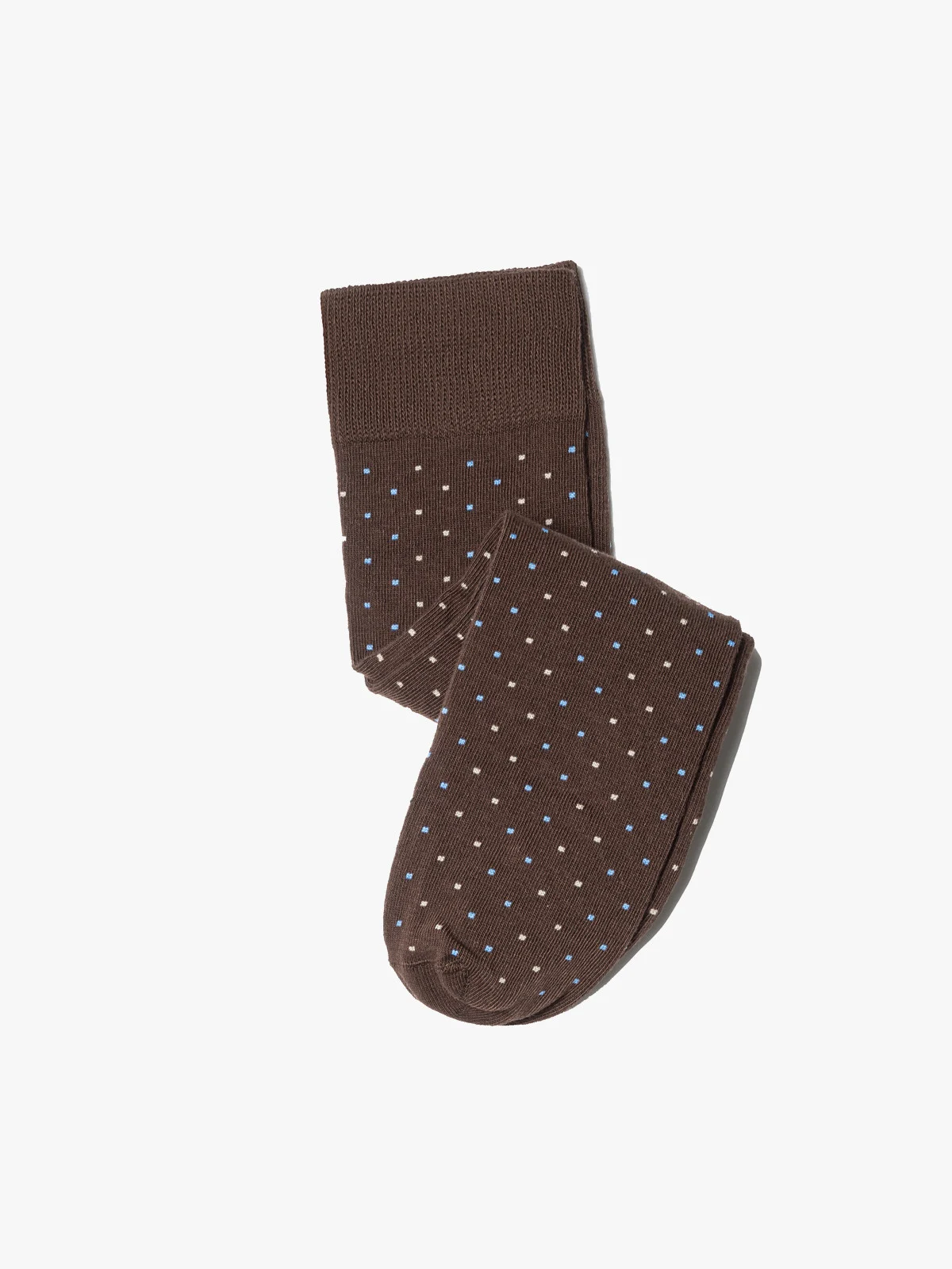 Brązowe skarpety męskie w kropki