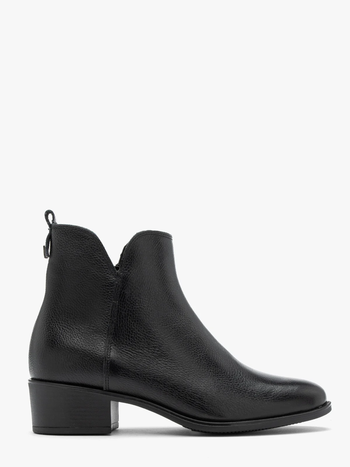 Czarne botki damskie z ozdobną cholewką