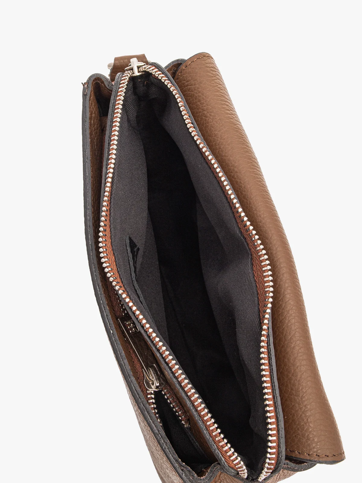 Brązowa torebka damska na szerokim pasku z taśmy