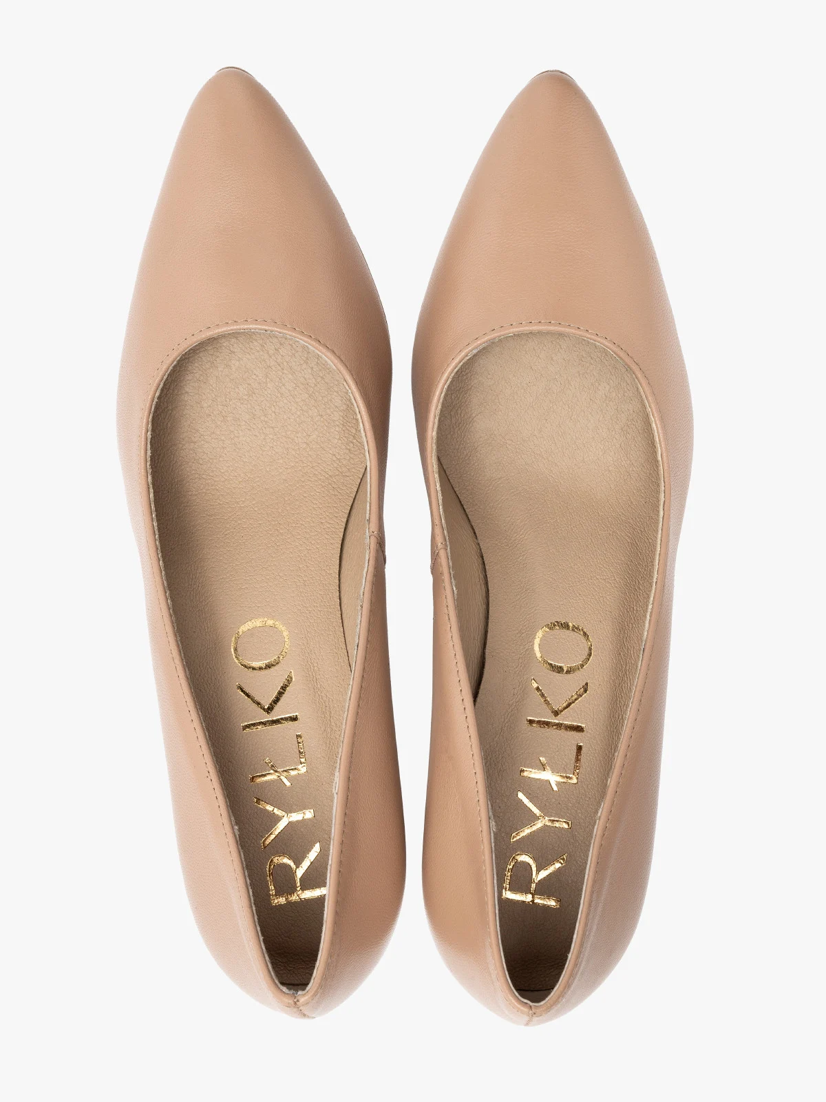 Beżowe czółenka damskie na słupku