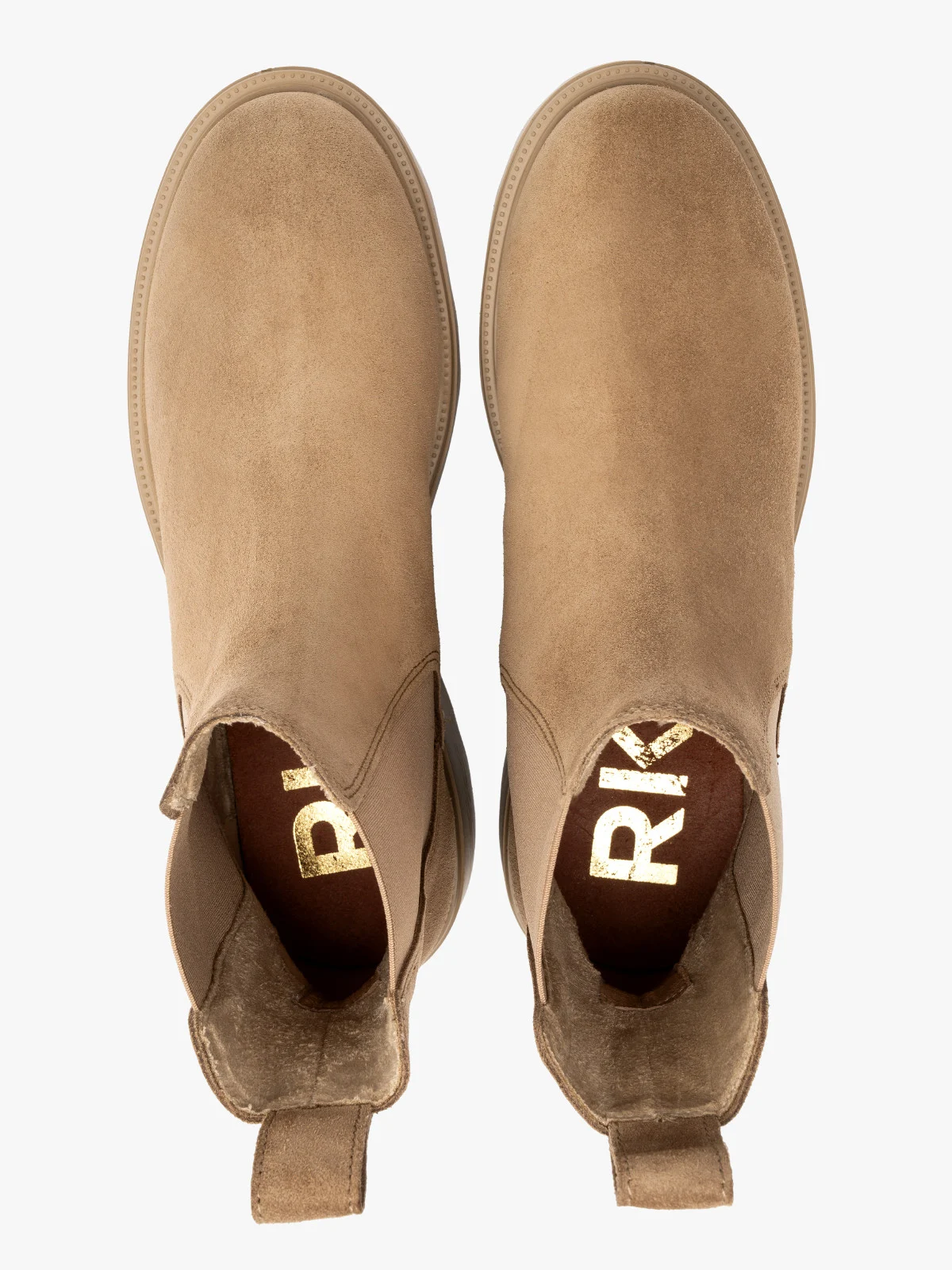 Beżowe sztyblety damskie na lekkiej podeszwie