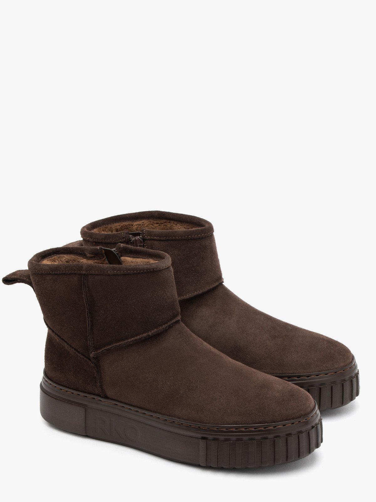 Brązowe śniegowce damskie z weluru